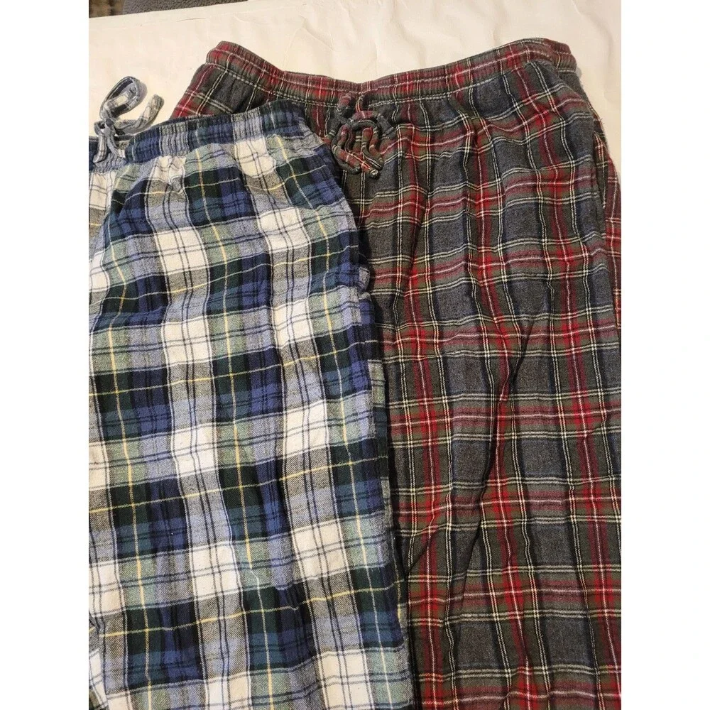 L.L. Bean x2 (Bundle) Flannel Pajama Pants Size L 28 ....  #I